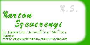 marton szeverenyi business card